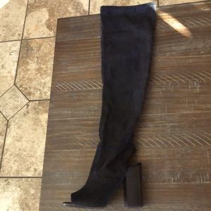 Aldo thigh high peep toe boots